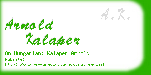 arnold kalaper business card